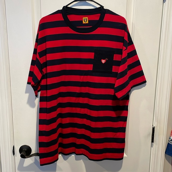 Human Made Pocket Heart Striped Tee - Picture 1 of 6